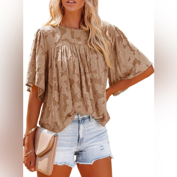 Dokotoo Tops - LARGE Dokotoo Womens V Neck Babydoll Summer Tops 3/4 Bell Sleeve Lac…